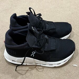 On Running Black and White Cloud Sneakers